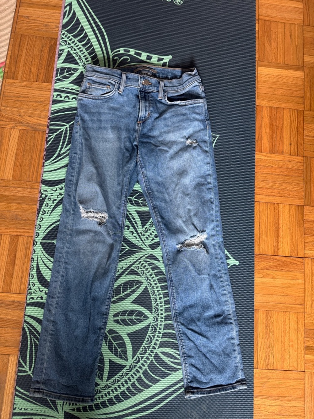 Joe's Jeans Distressed Blue Straight-Leg Denim